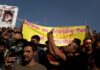 A Banner Held Up by Ahwazi Activists; Ahwazis are Demanding their Self-Determination.